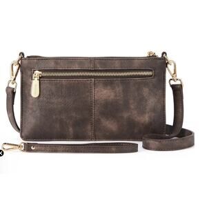 Bostanten Nola Vegan Leather Envelope Clutch Purse NEW Retro Coffee